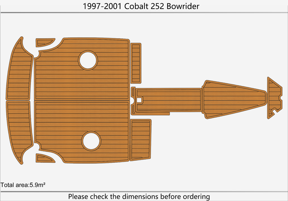 1997-2001 Cobalt 252 Bowrider Cockpit Swim platform 1/4" 6mm EVA faux foam Floor
