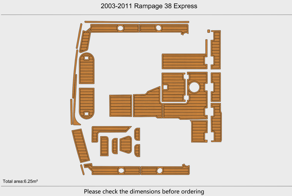 2003-2011 Rampage 38 Express Cockpit 1/4"6mm EVA Foam faux mat floor