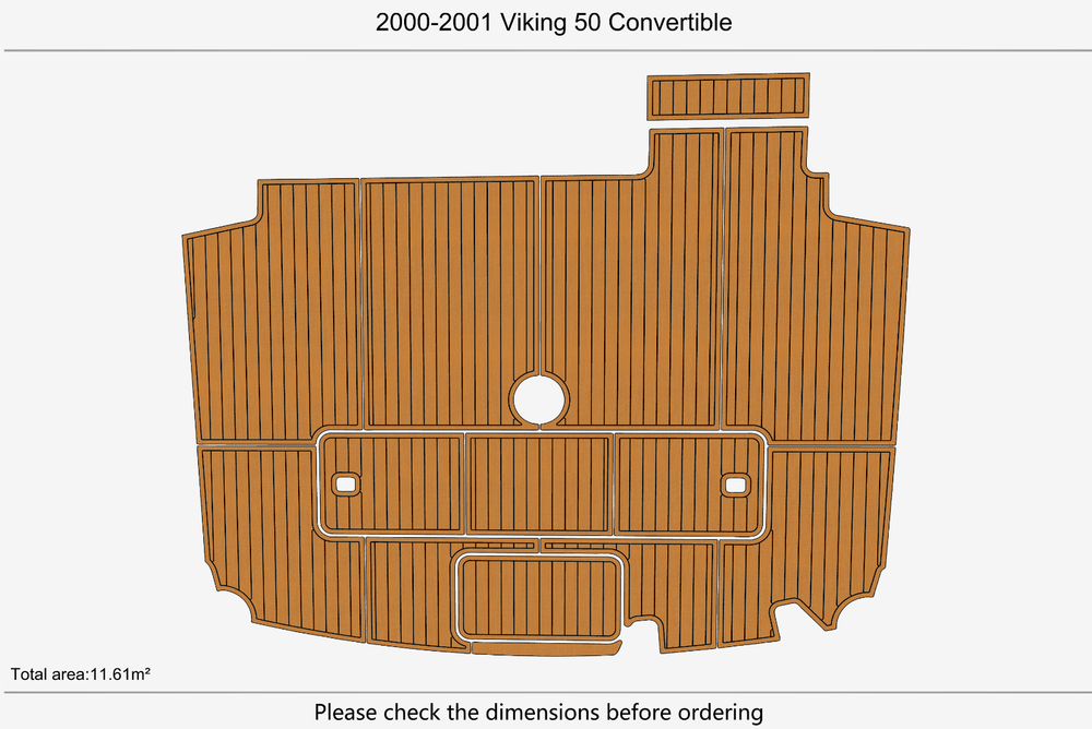 2000-2001 Viking 50 Convertible Cockpit 1/4"6mm EVA Foam faux mat floor