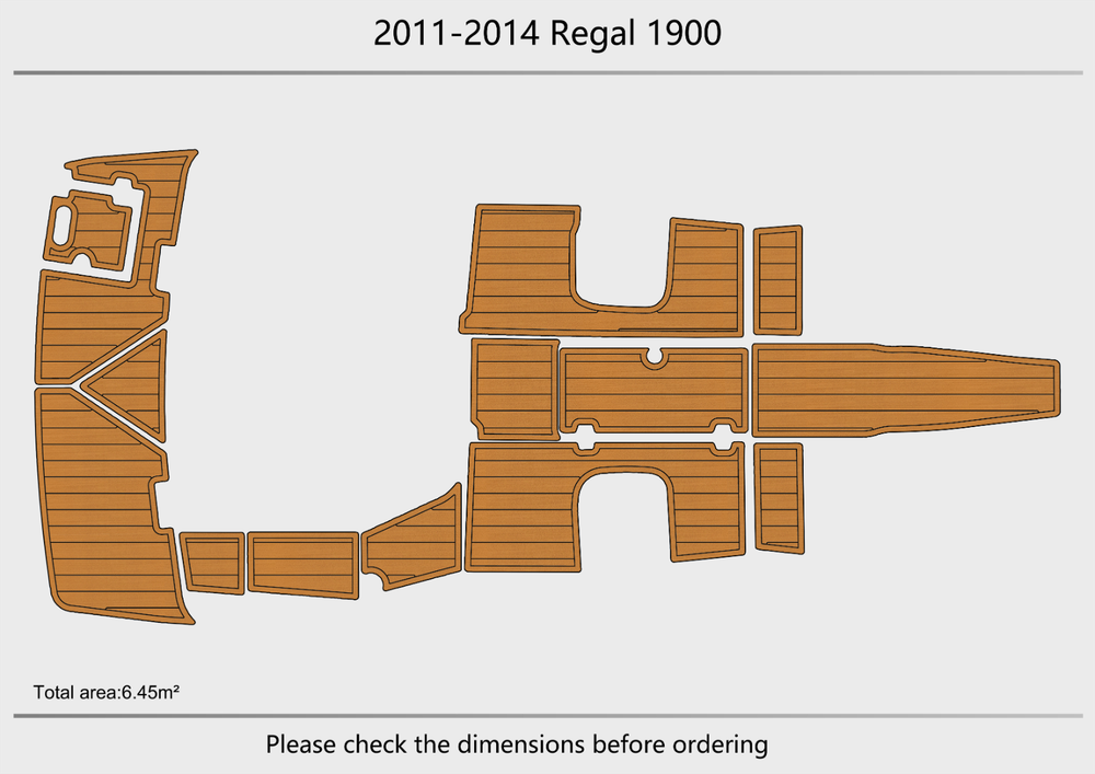 2011-2014 Regal 1900 EL Cockpit Swim platform 1/4"6mm EVA foam faux Mat floor