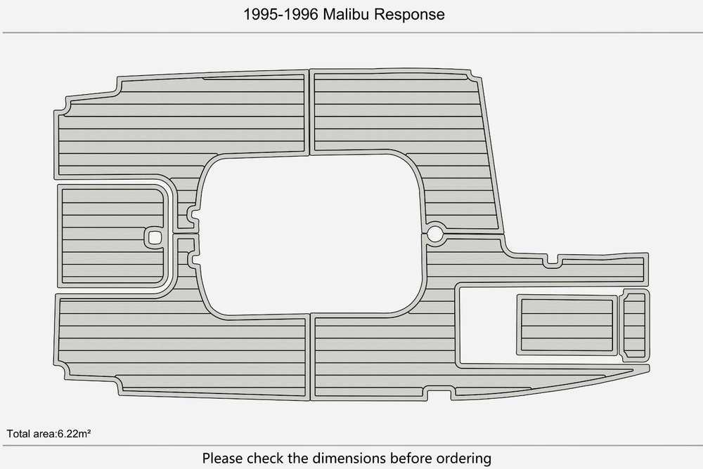 1995-1996 Malibu Respons Deck Anti-slip mat Custom EVA faux teak marine flooring