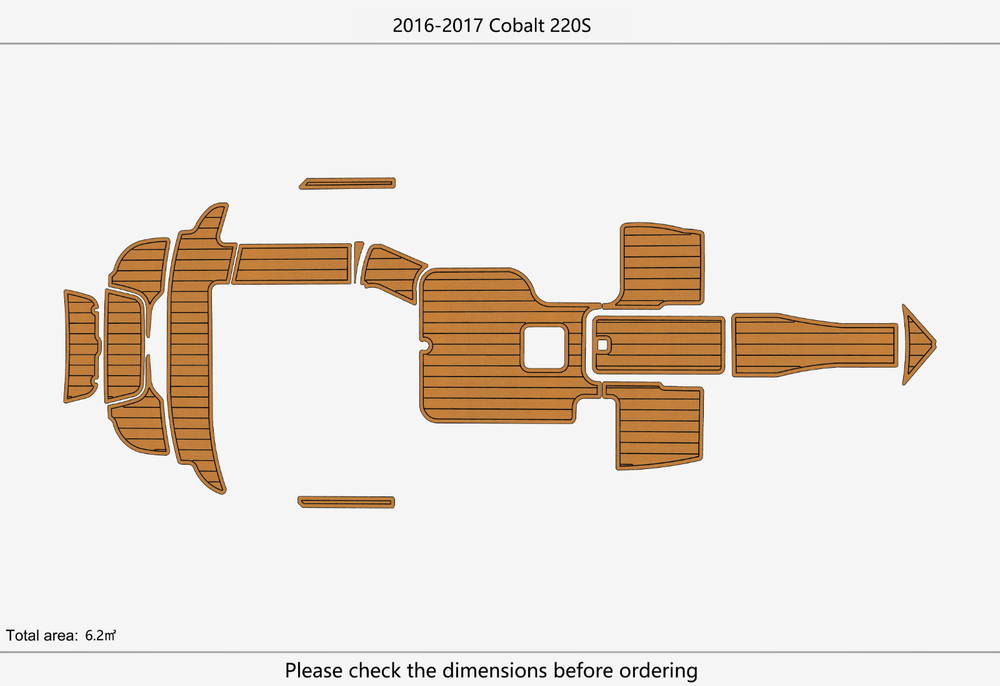 2016-2017 Cobalt 220S Cockpit Swim platform 1/4"6mm EVA floor