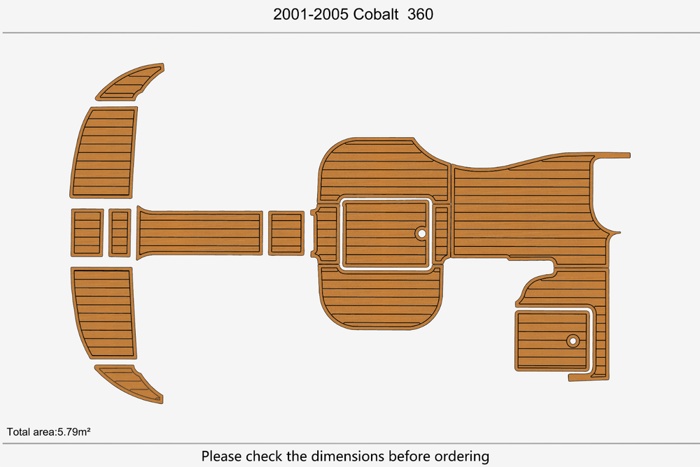 2001-2005 Cobalt 360 Cockpit Swim platform 1/4"6mm EVA Foam carpet marine floor