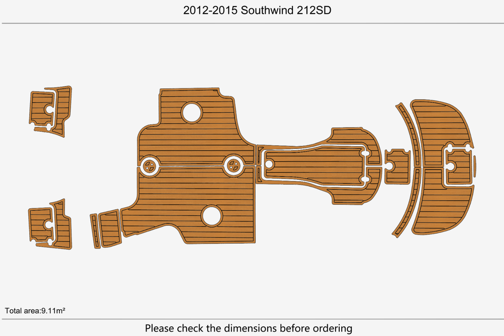 2012-2015 Southwind 212 SD Marine teak deck seadek EVA Foam Boat flooring