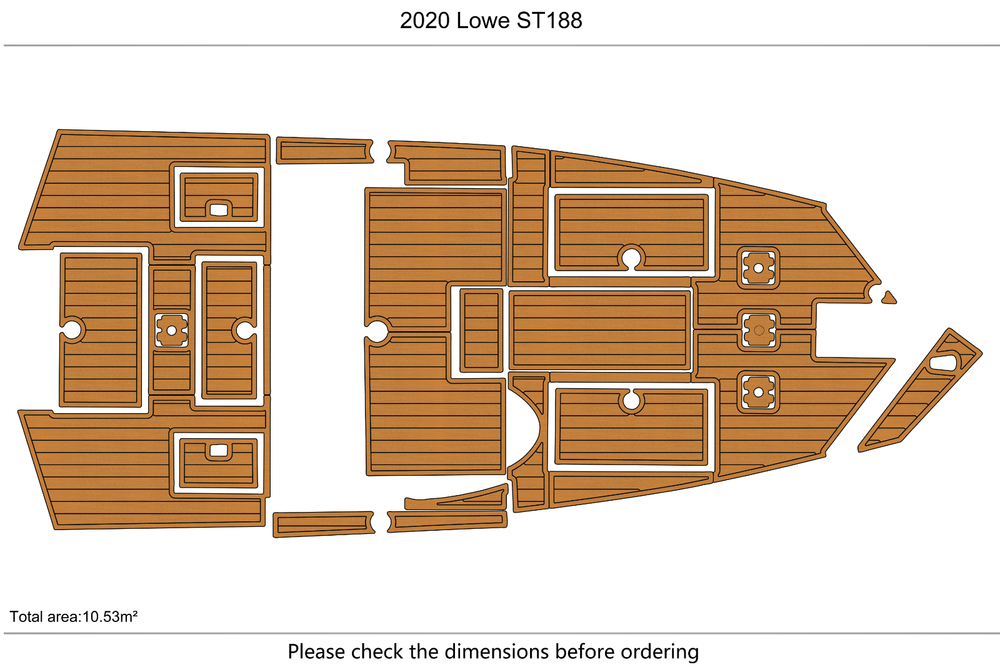 2020 Lowe ST 188 Anti-slip mat Custom EVA faux teak marine flooring