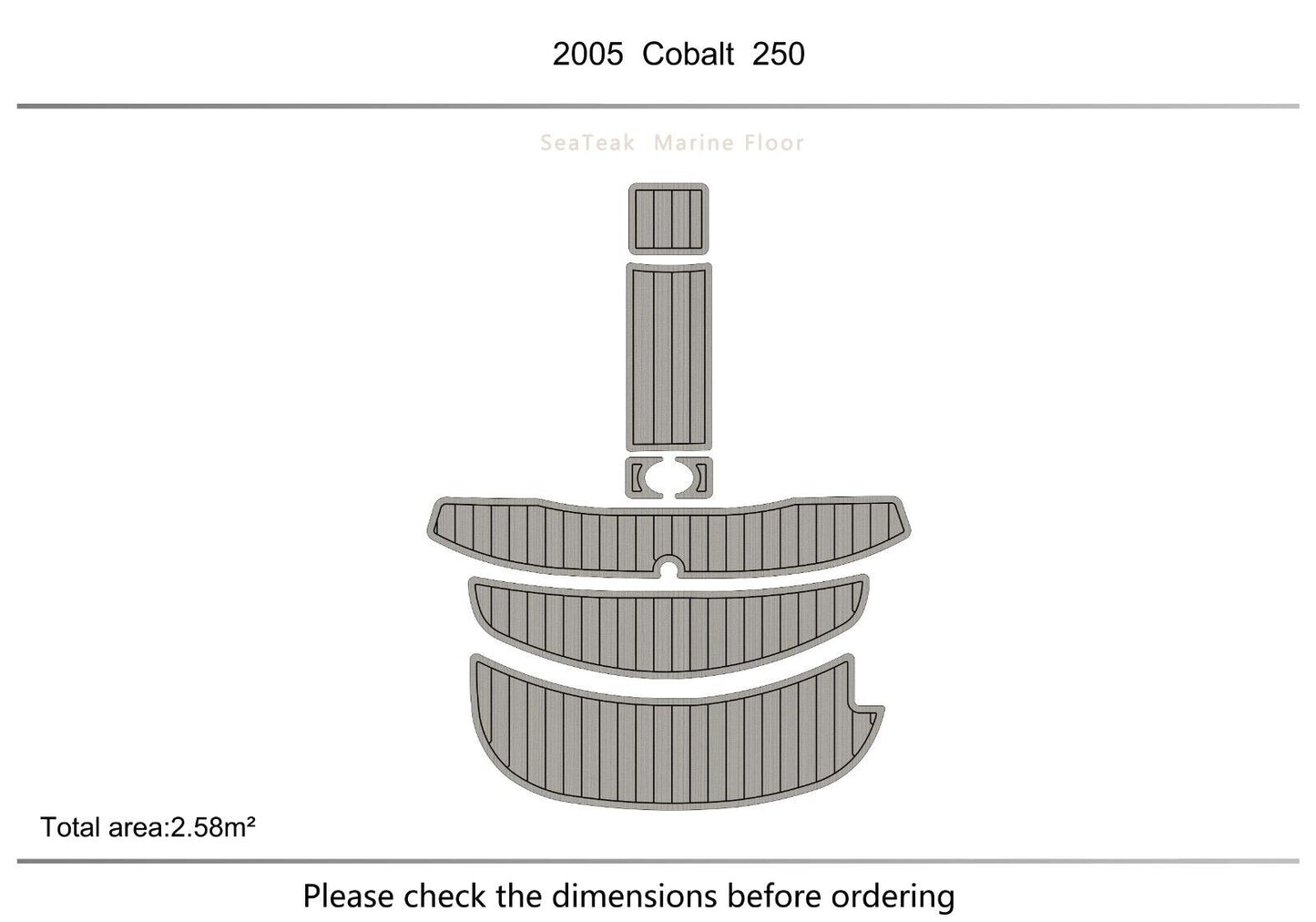 2005-2007 COBALT 250 swimming platform 6mm mat EVA Faux teak deck floor