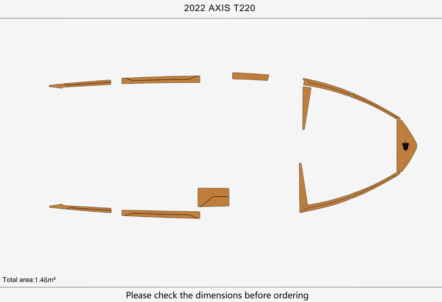 2022 Axis T220 1/4" 6mm EVA Faux Teak Decking
