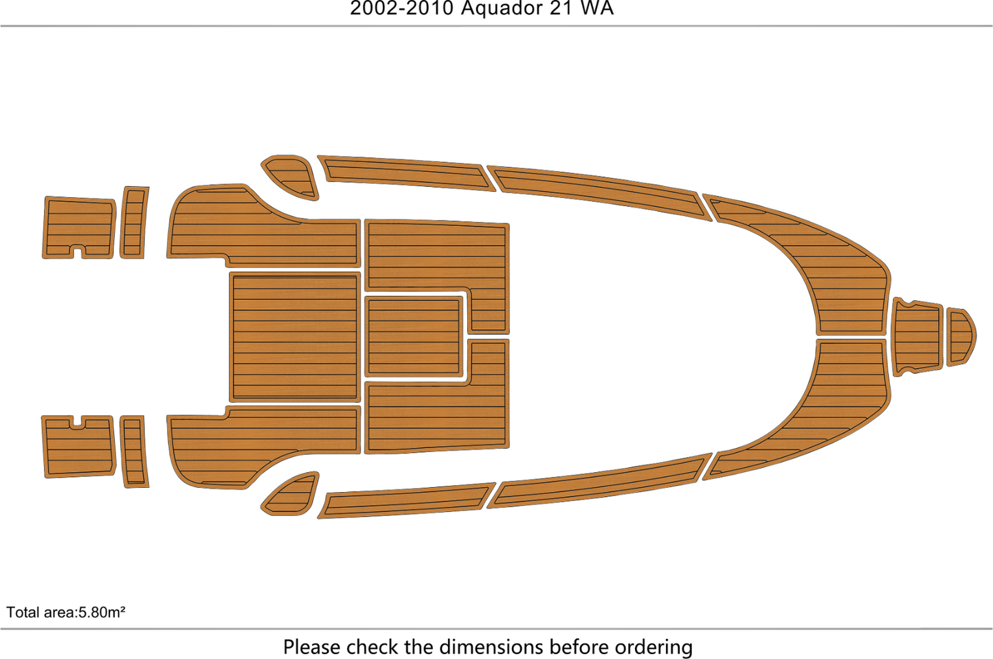2002-2010 Aquador 21 WA Cockpit Swim platform bow 1/4"6mm EVA foam faux floor