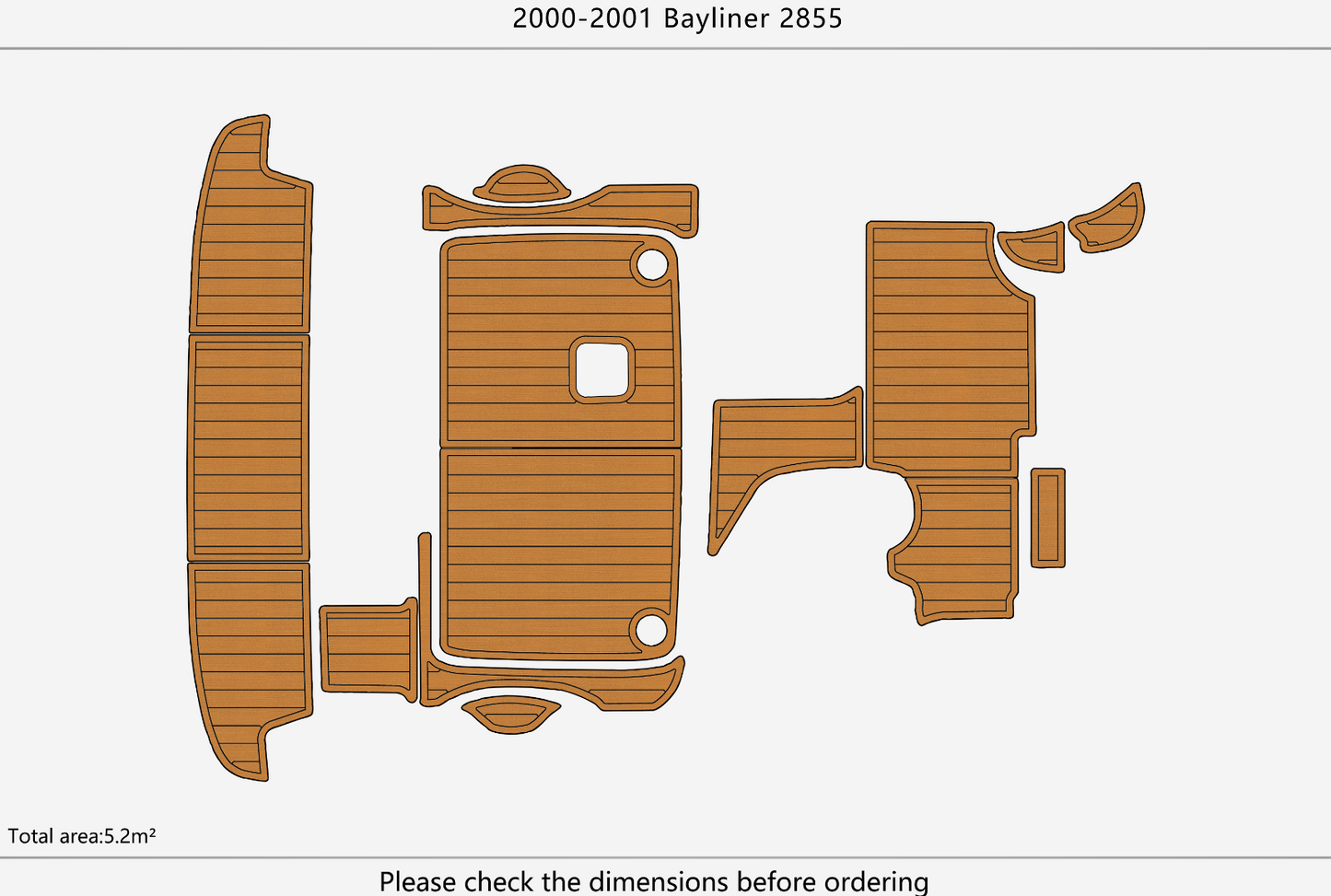 2000-2001 Bayliner 2855 Cockpit Swim platform 1/4"6mm EVA foam faux mat floor