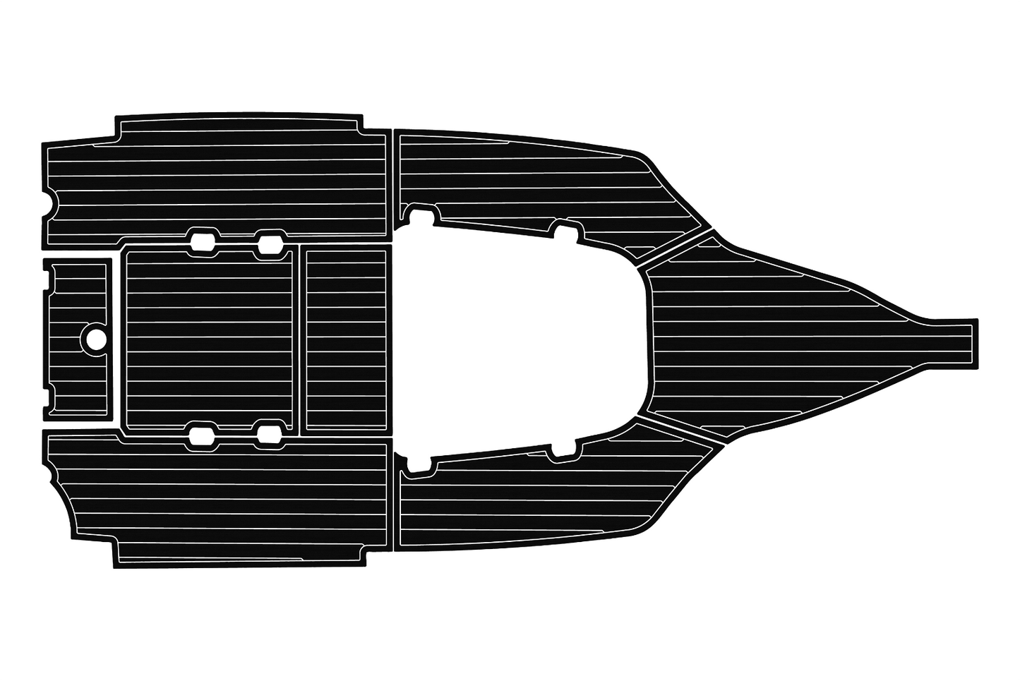 2015-2017 Tidewater 220 Cockpit 1/4"6mm EVA foam Faux teak marine mat floor