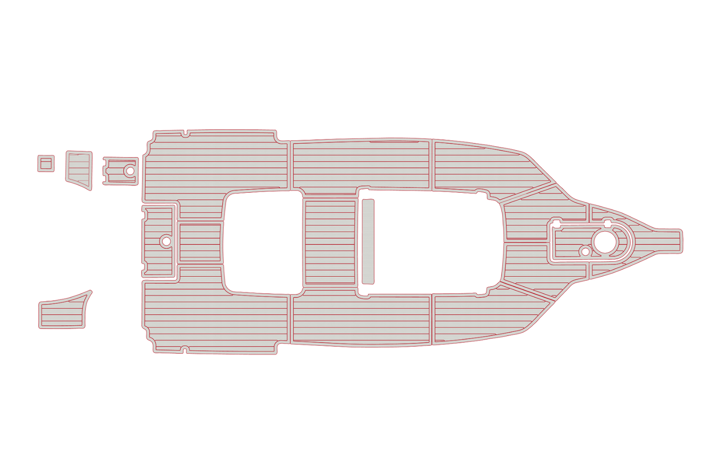 2015-2021 Tidewater 280 CC Cockpit 1/4"6mm EVA foam Faux teak marine mat floor