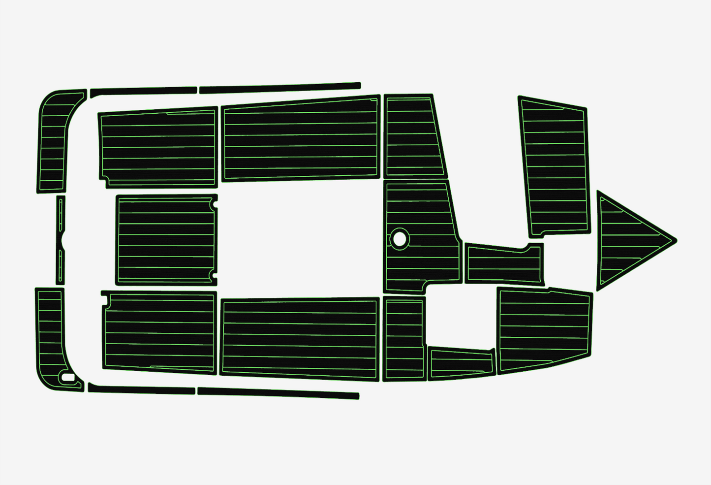 1998-2003 Malibu Response Cockpit Swim platform 1/4" 6mm EVA teak foam Floor