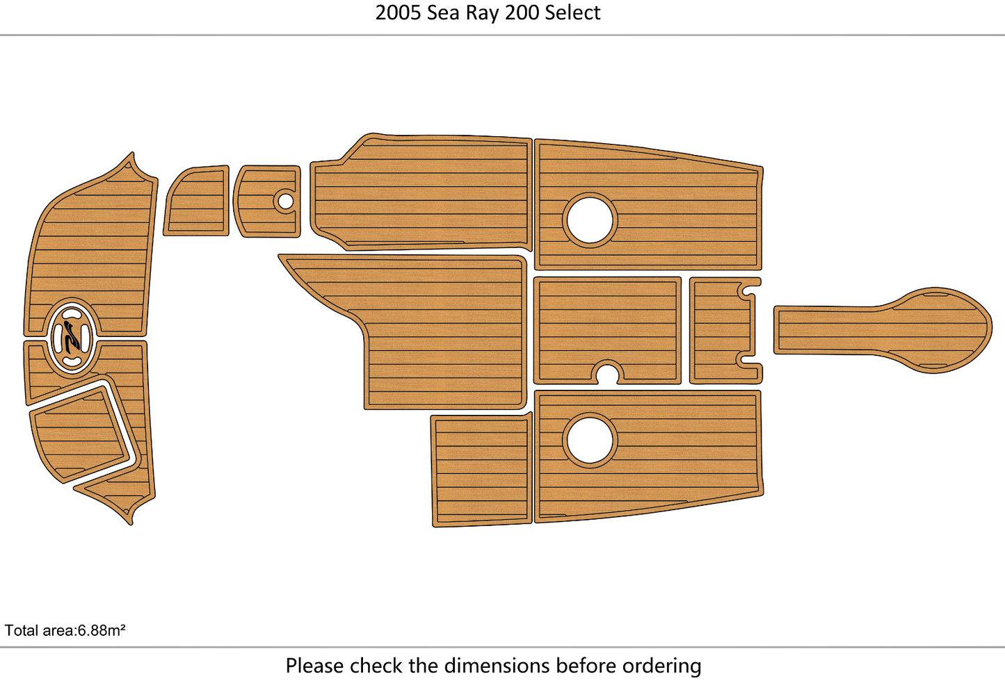 2005 Sea Ray 200 Select swim platform 1/4" 6mm EVA Teak deck marine floor