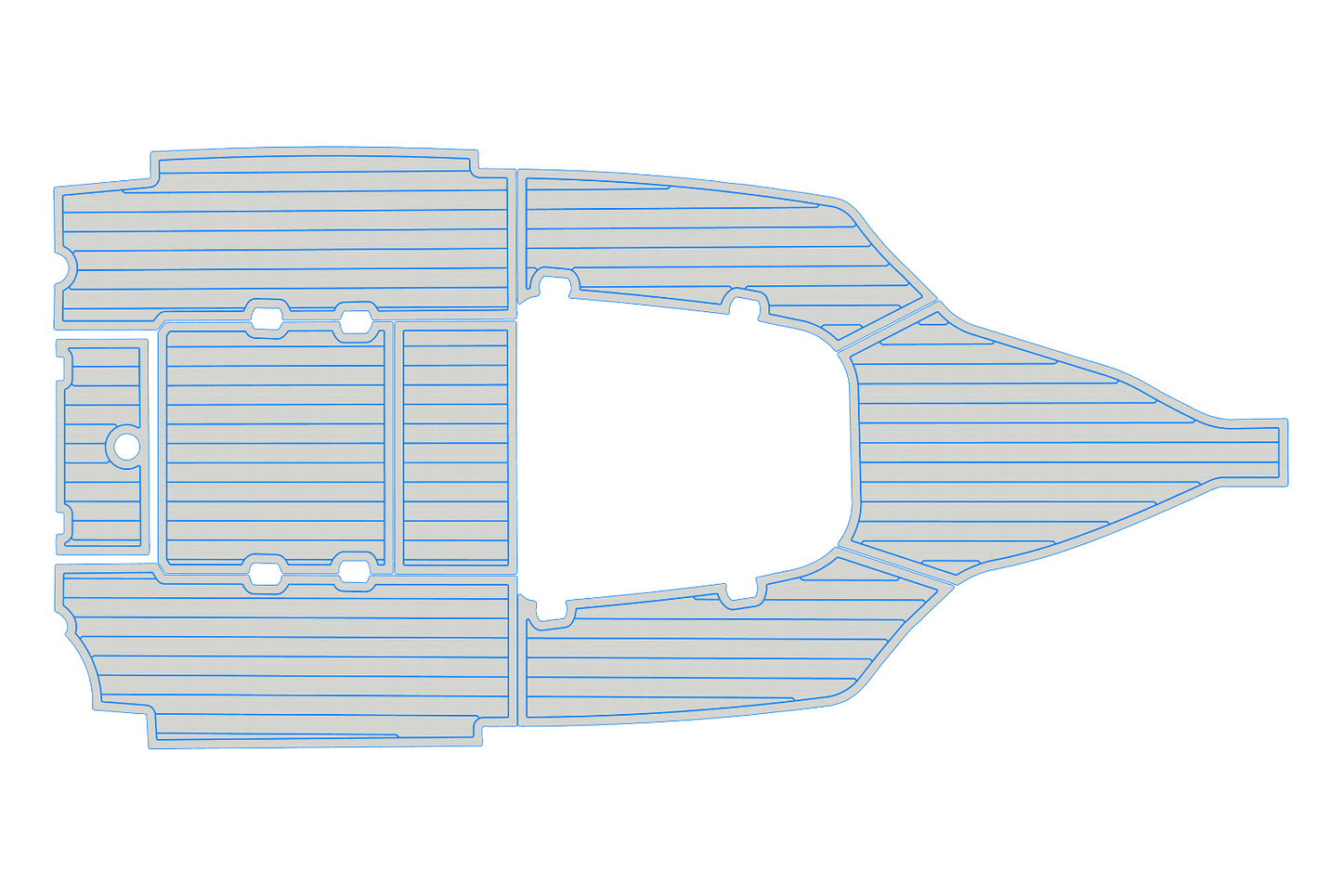 2015-2017 Tidewater 220 Cockpit 1/4"6mm EVA foam Faux teak marine mat floor