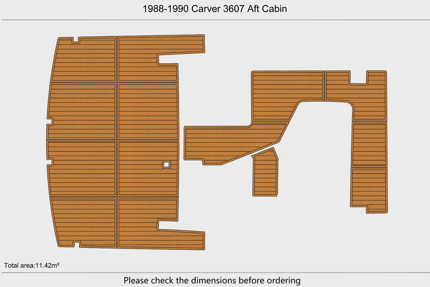 1988-1990 Carver 3607 Aft Cabin Cockpit 1/4"6mm EVA Foam carpet marine mat floor
