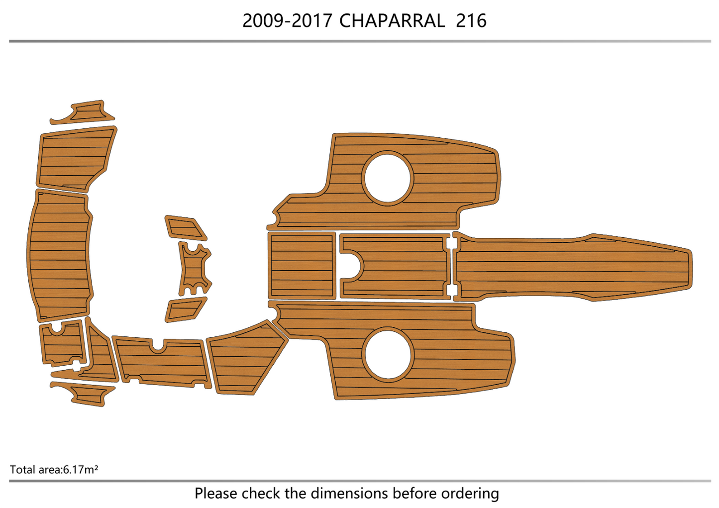 2019-2020 CHAPARRAL 216 Cockpit Swim platform Bow1/4"6mm EVA foam faux floor