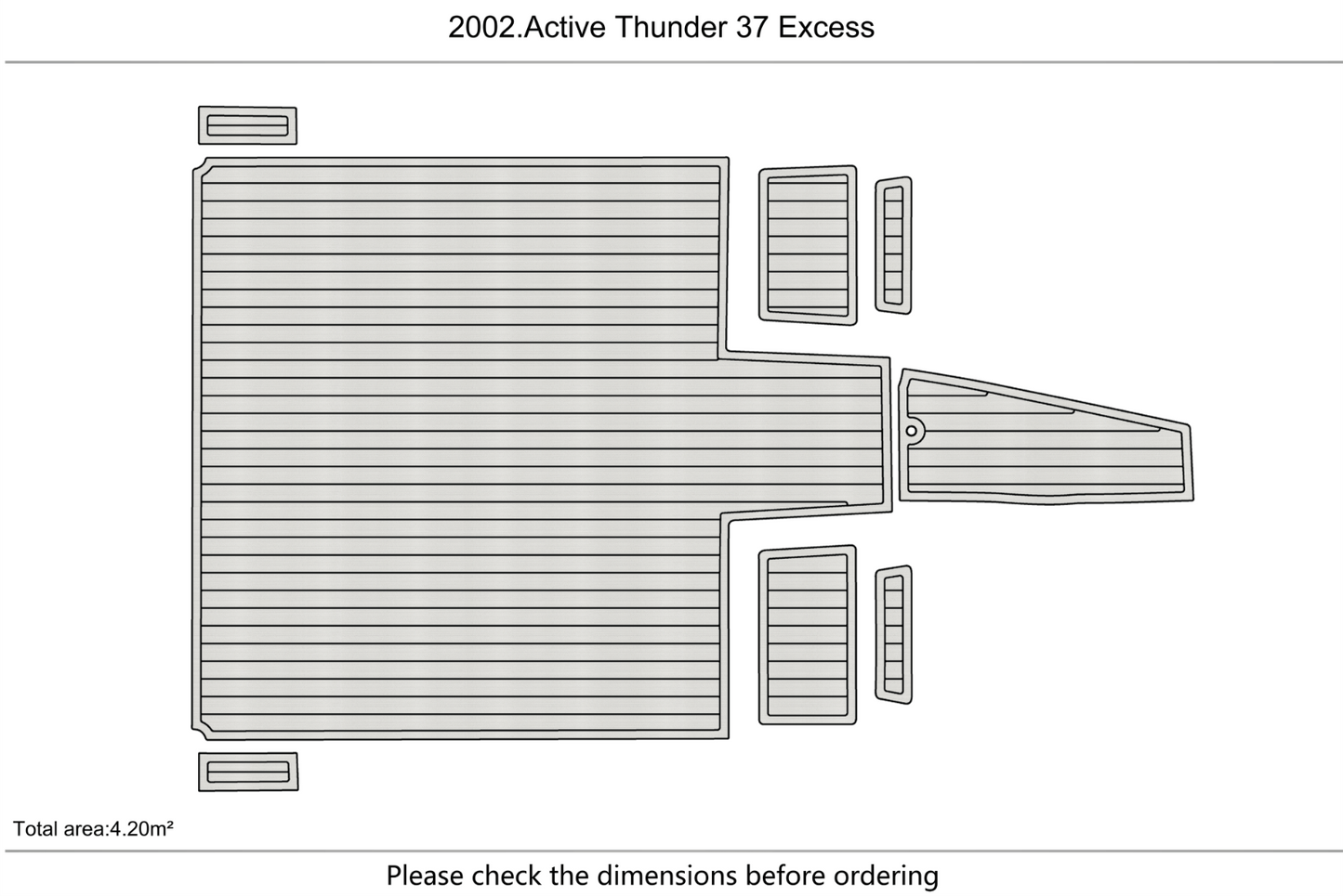 2002 Active Thunder 37 Excess Cockpit 1/4" 6mm EVA Foam Faux teak floor
