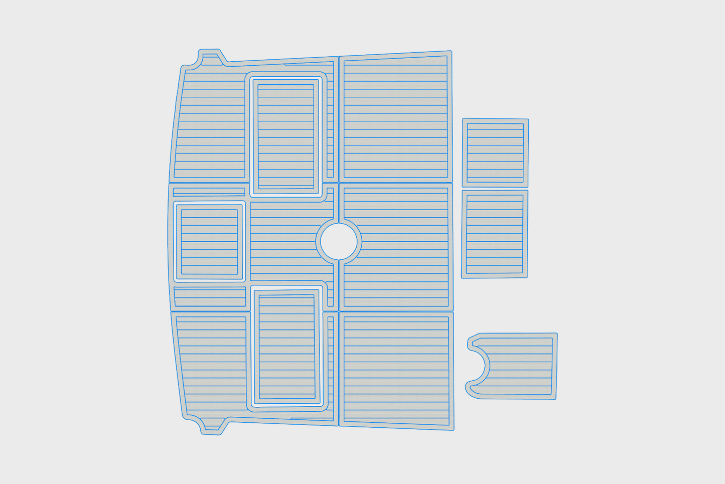 1989-1991 Buddy Davis 47 SF Cockpit 1/4"6mm EVA Foam carpet marine floor