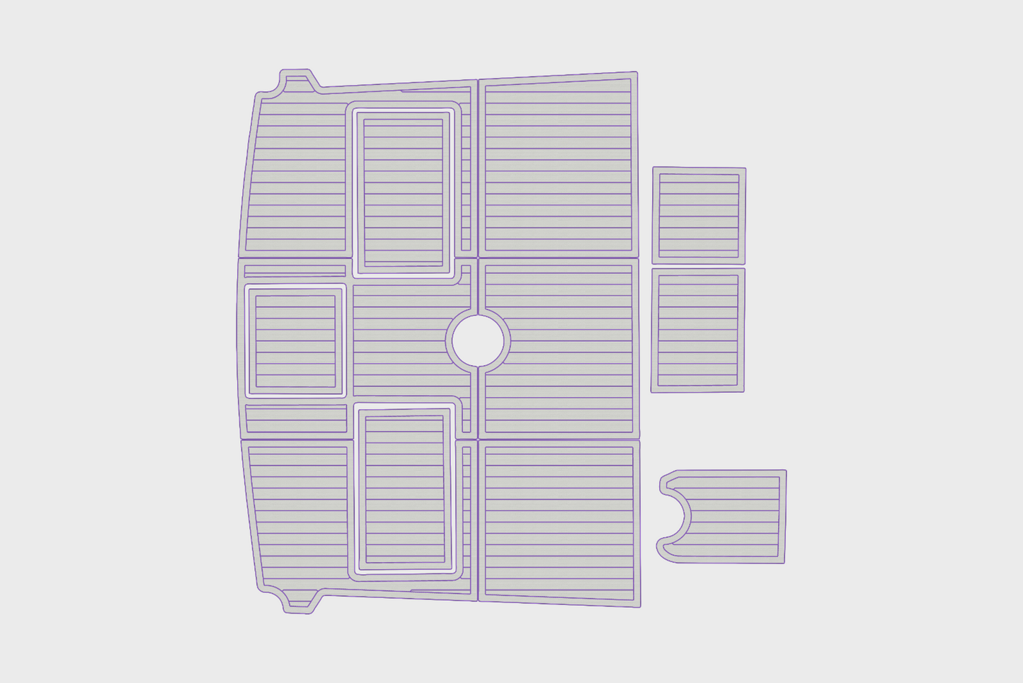 1989-1991 Buddy Davis 47 SF Cockpit 1/4"6mm EVA Foam carpet marine floor