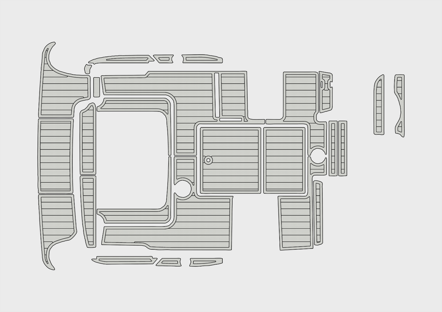 1998-2002 SEA RAY 215 EC Cockpit Swim platform 1/4"6mm EVA foam faux mat floor