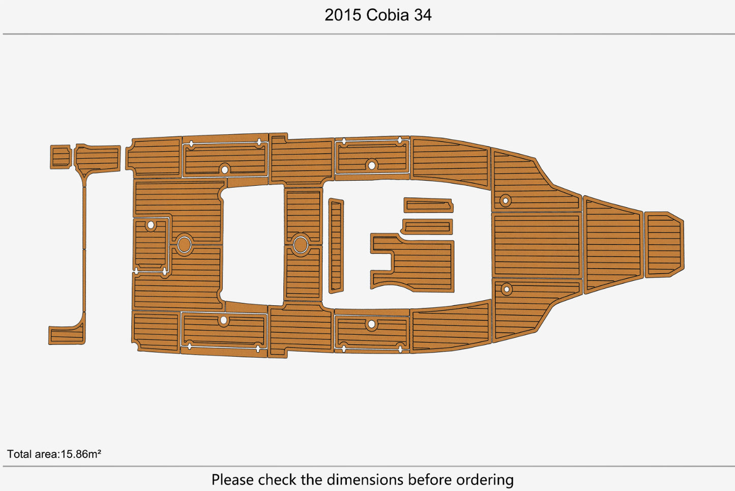 2015 Cobia 34 Cockpit Swim platform 1/4"6mm EVA Foam carpet marine floor
