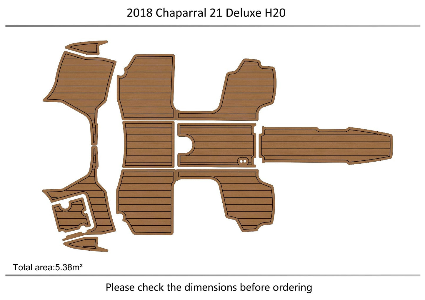 2018Chaparral H20 21 Deluxe cockpit & Swim Platform Pads 1/4" 6mm EVA floor