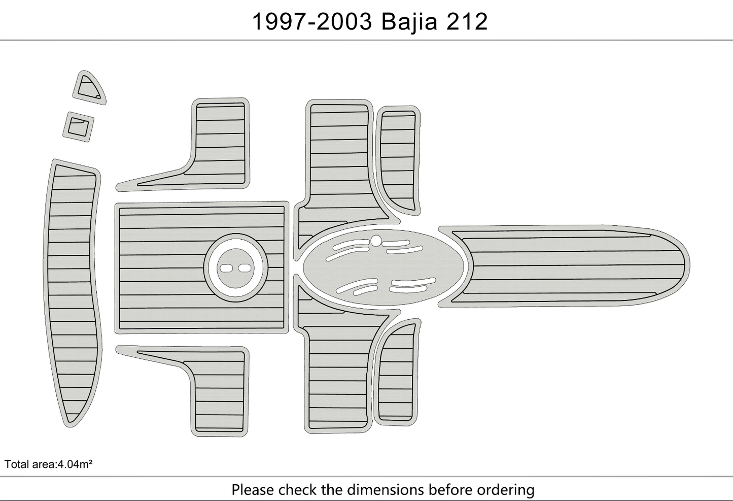 1997-2002 Baja 212 Swim platform cockpit 1/4" 6mm EVA faux teak Floor