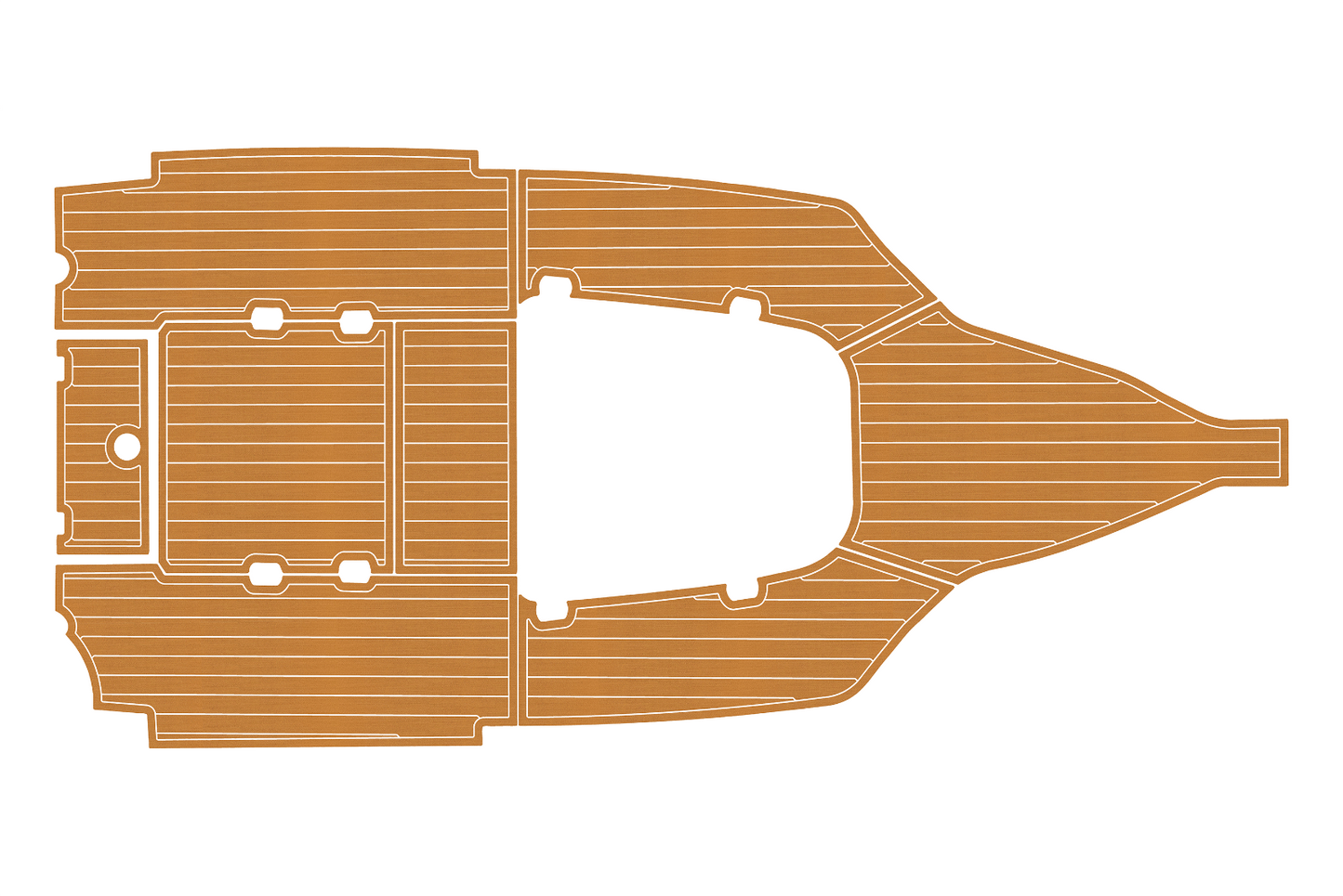 2015-2017 Tidewater 220 Cockpit 1/4"6mm EVA foam Faux teak marine mat floor