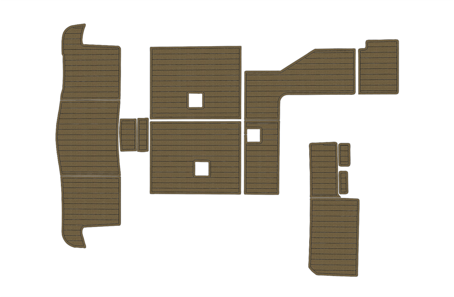 1999-2003 Maxum 33ft Cockpit Swim platform 1/4"6mm EVA Faux foam Teak Mat floor