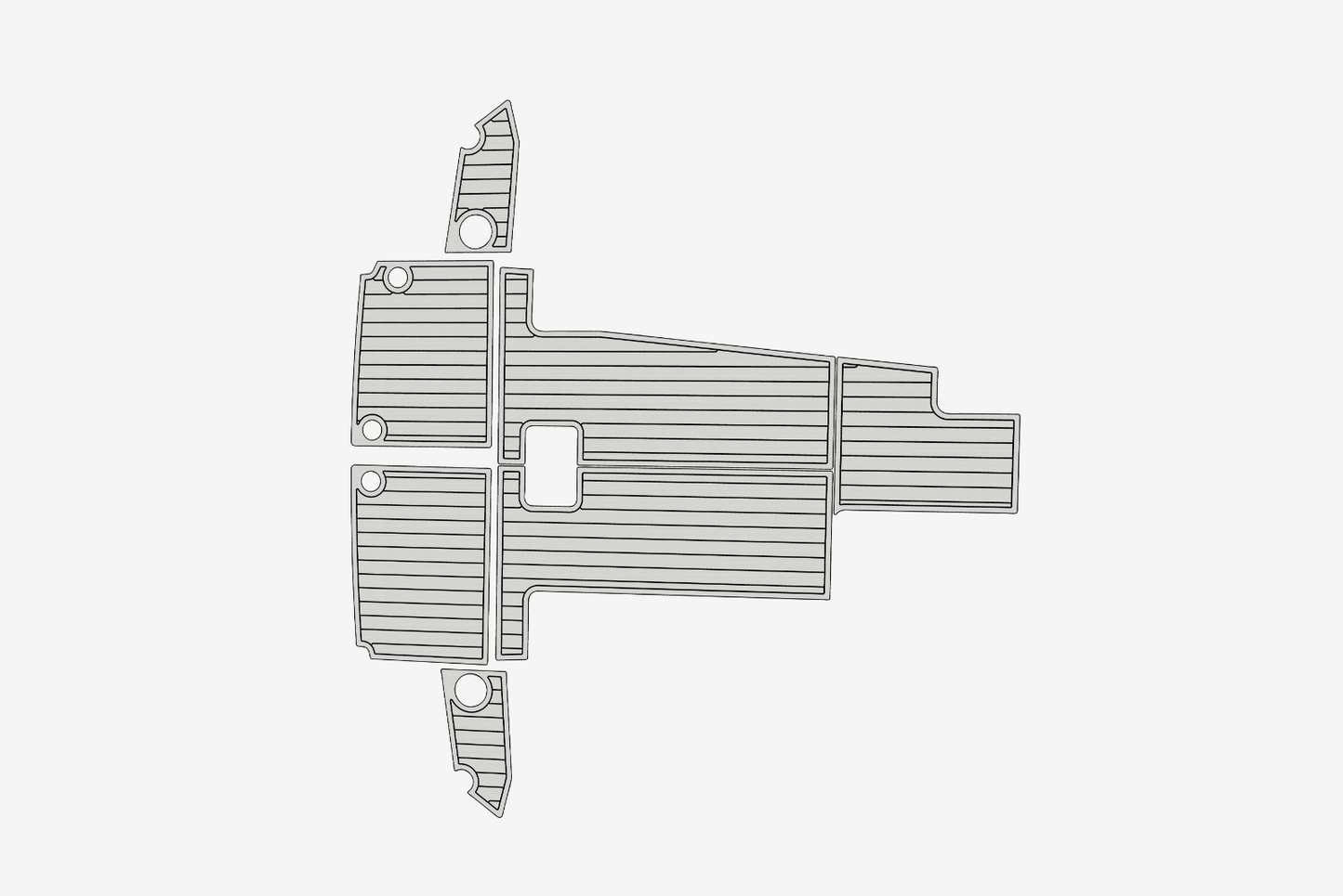 2018-2024 Jeanneau 440 Cockpit Swim platform 1/4"6mm EVA Foam faux mat floor