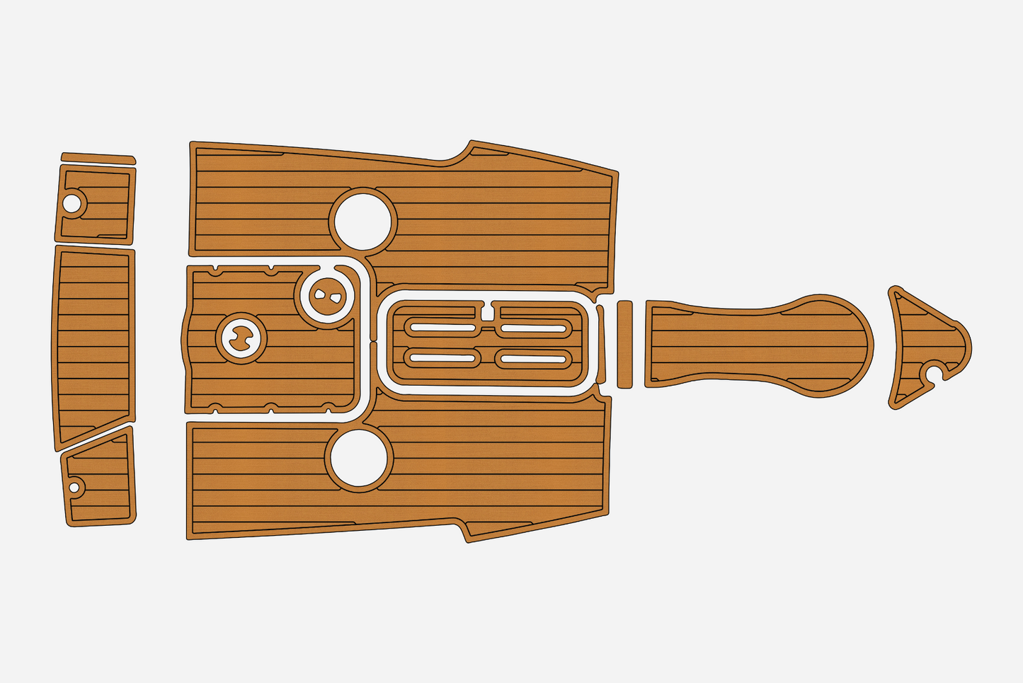 2007-2008 Ebbtide 190 SE Cockpit Swim platform 1/4" 6mm EVA Teak Deck floor