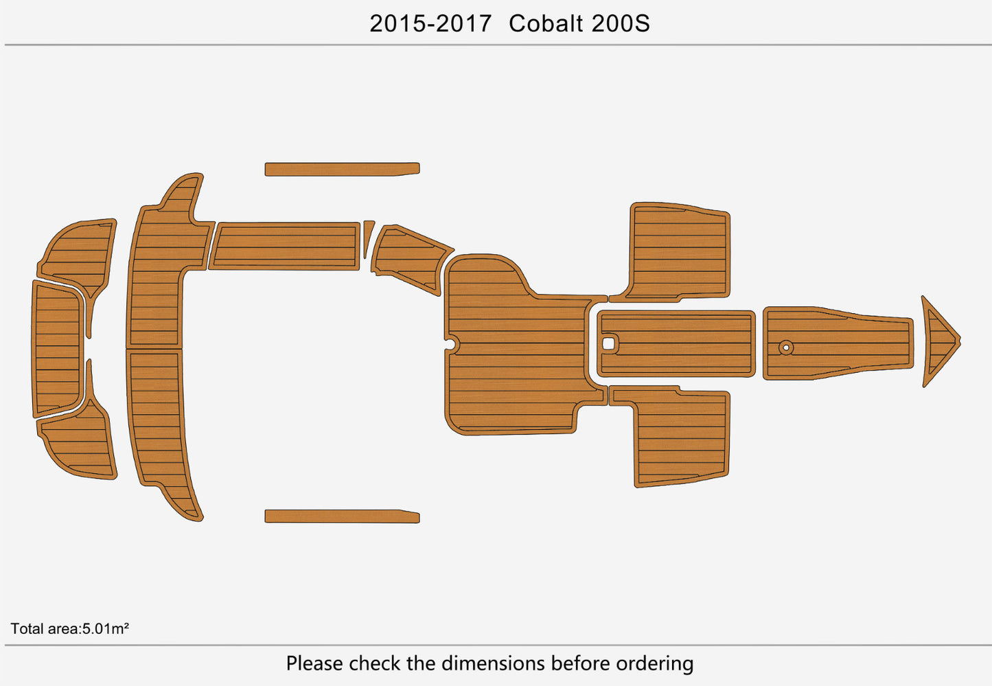 2015-2017 Cobalt 200S Cockpit Swim platform bow 1/4"6mm EVA foam faux mat floor