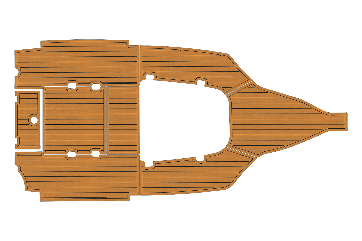 2015-2017 Tidewater 220 Cockpit 1/4"6mm EVA foam Faux teak marine mat floor