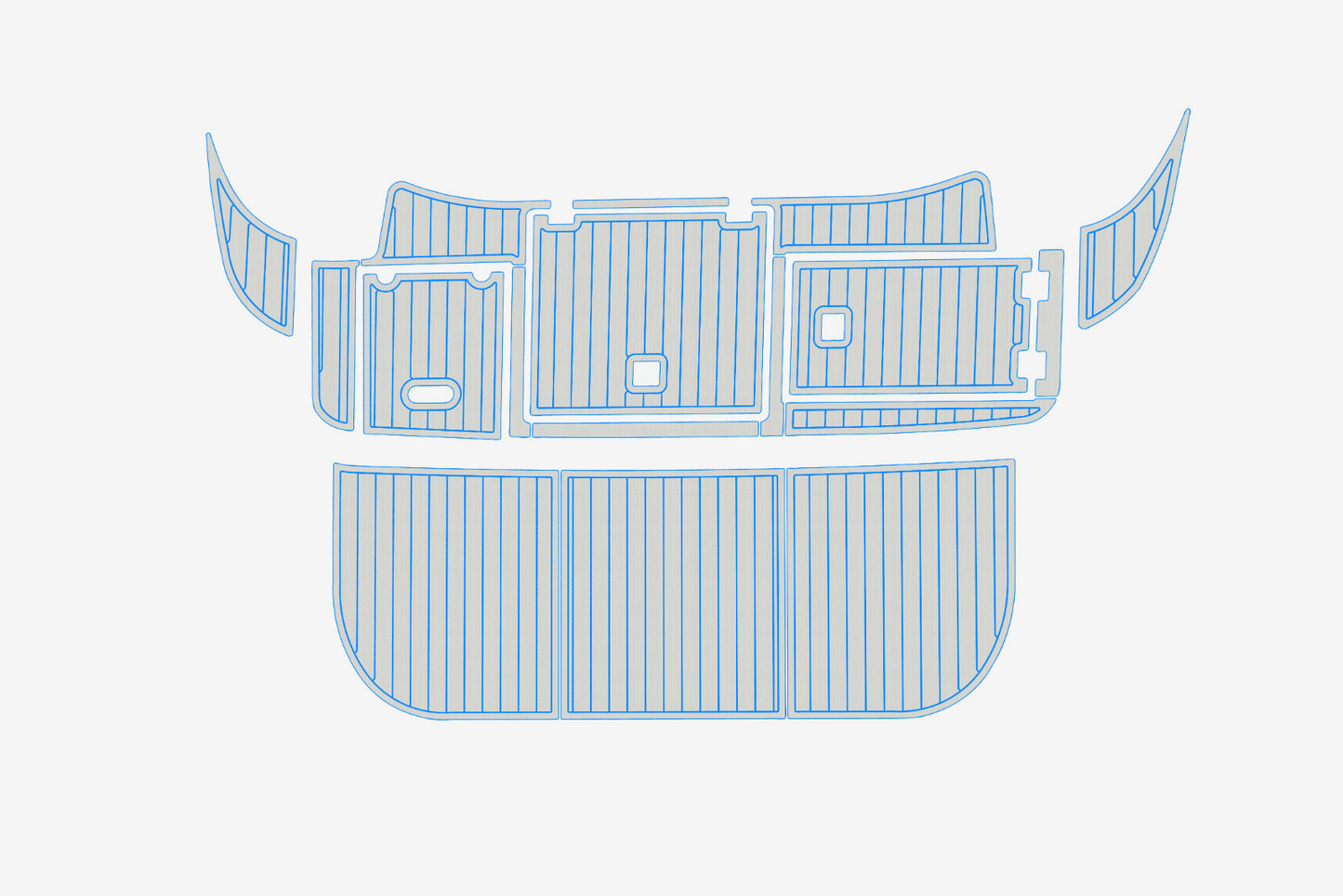2000-2002 Cruisers Yacht 3672 Cockpit Swim platform 1/4"6mm EVA Foam faux floor