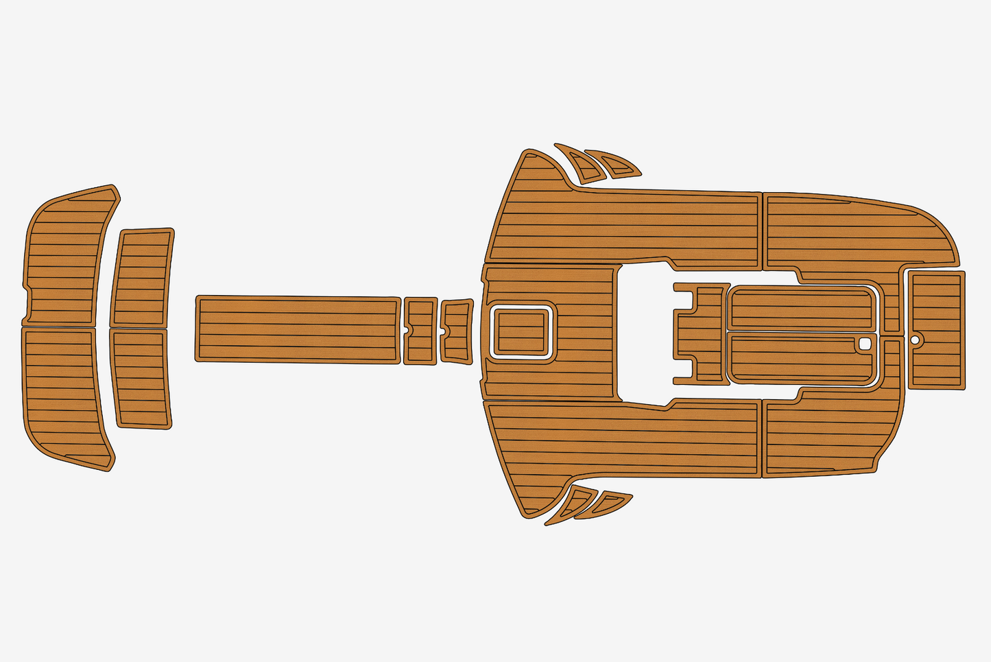 2004-2007 Cobalt 343 Cockpit Swim platform f1/4" 6mm EVA Teak floor