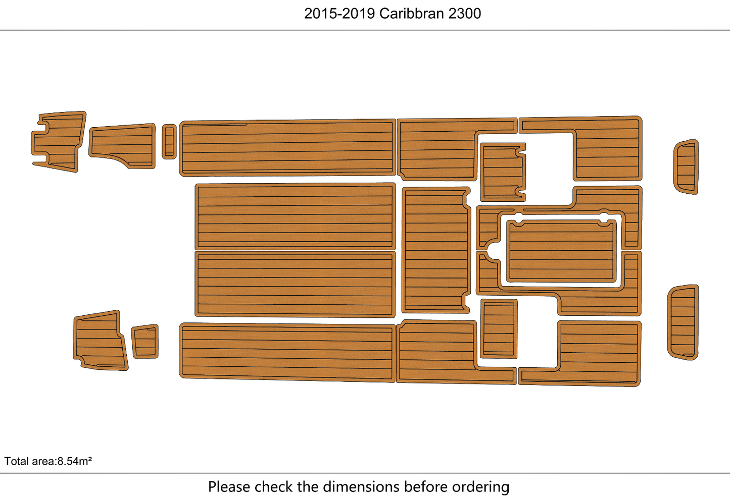 2015-2019 Caribbran 2300 Cockpit Swim platform 1/4"6mm EVA foam faux MAT floor