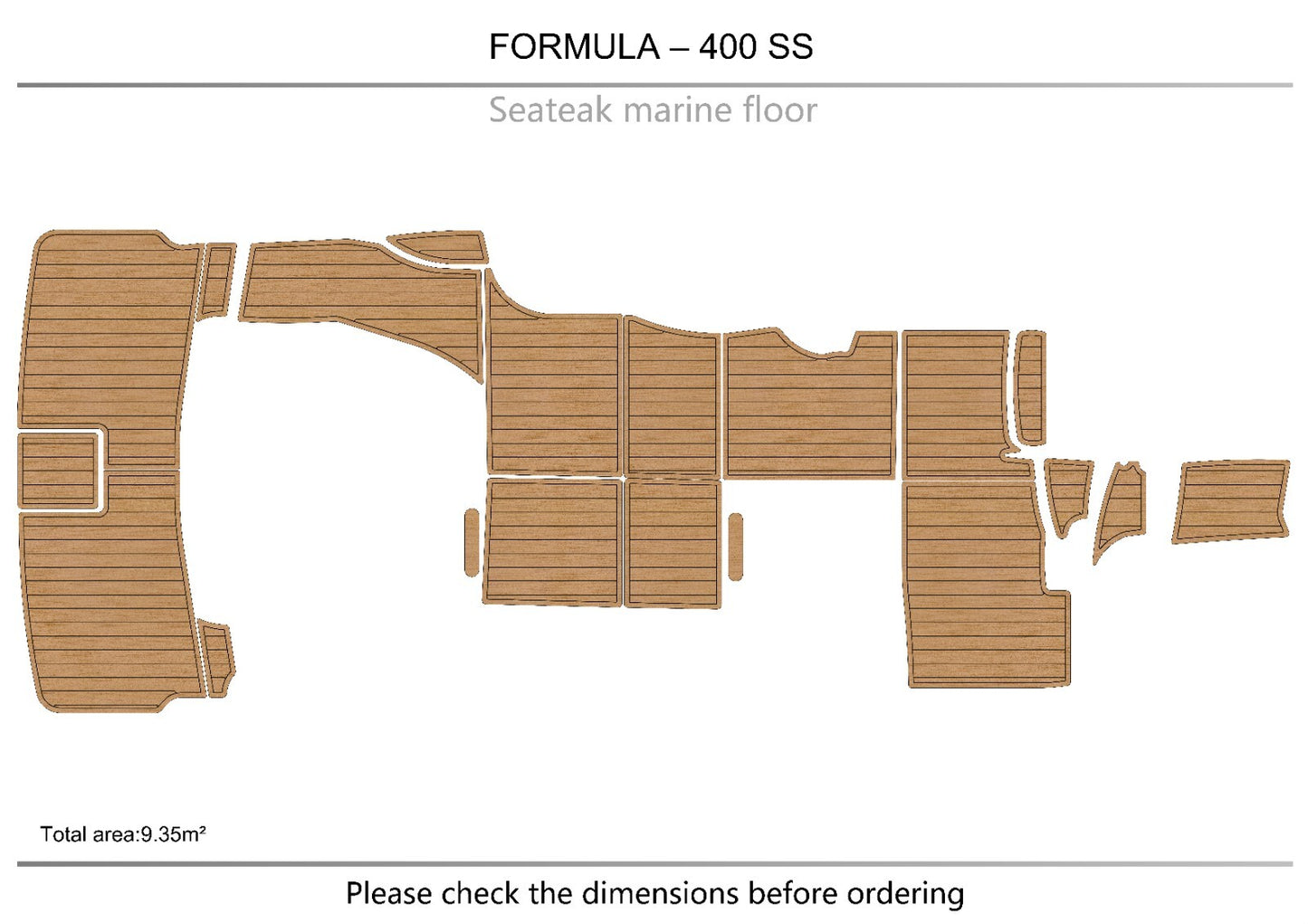FORMULA 400SS Cockpit swimming platform Pads 1/4" 6mm EVA Teak Decking floor