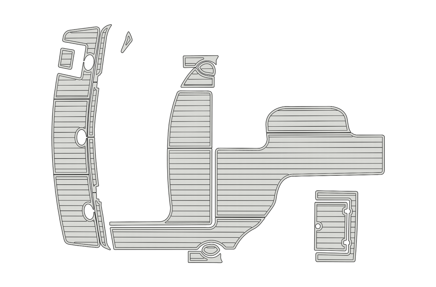 2000-2005 Rinker 310 Fiesta Vee Cockpit Swim platform 1/4"6mm EVA Faux floor