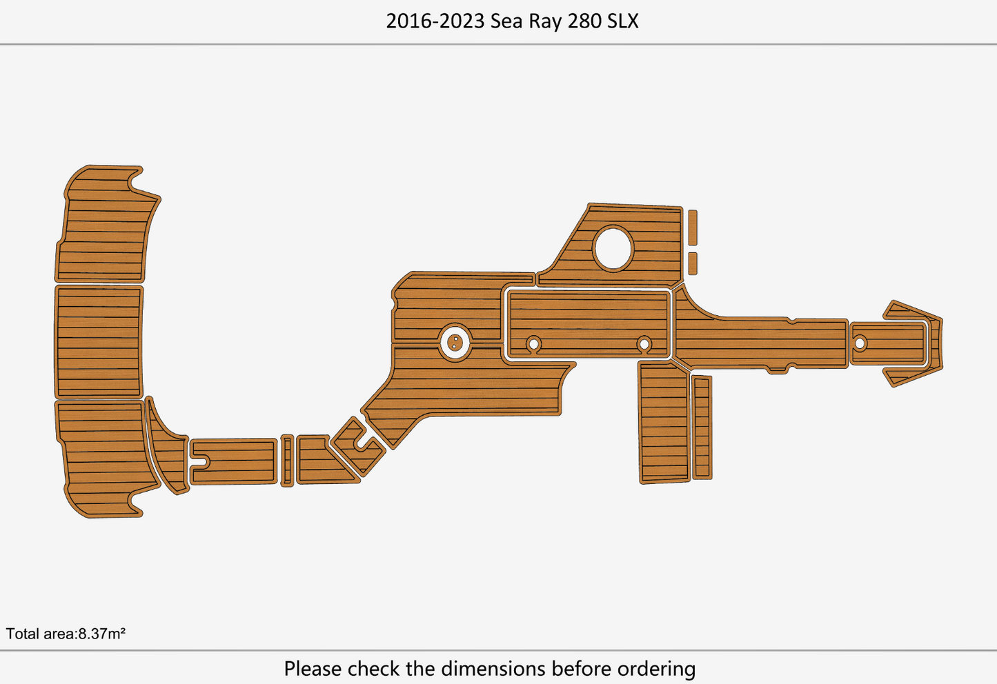 2016-2023 Sea Ray 280 SLX Cockpit Swim Platform 1/4" 6mm EVA Foam FAUX floor