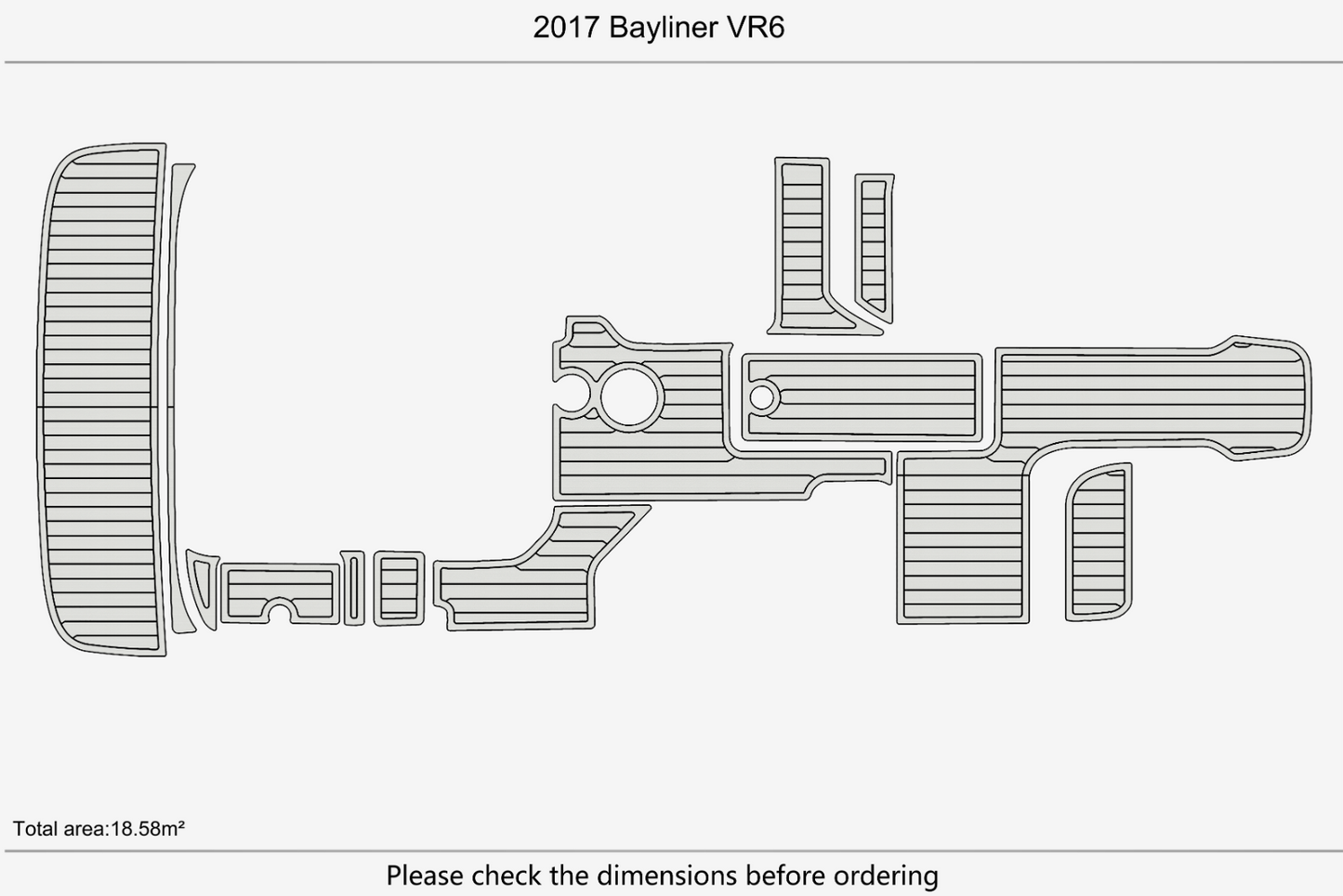 2017 Bayliner VR6 Anti-slip mat Custom EVA marine deck flooring