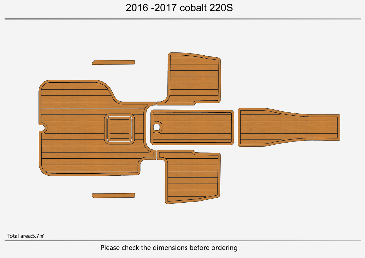 2016-2017 Cobalt 220S Cockpit Swim platform 1/4"6mm EVA foam faux mat floor