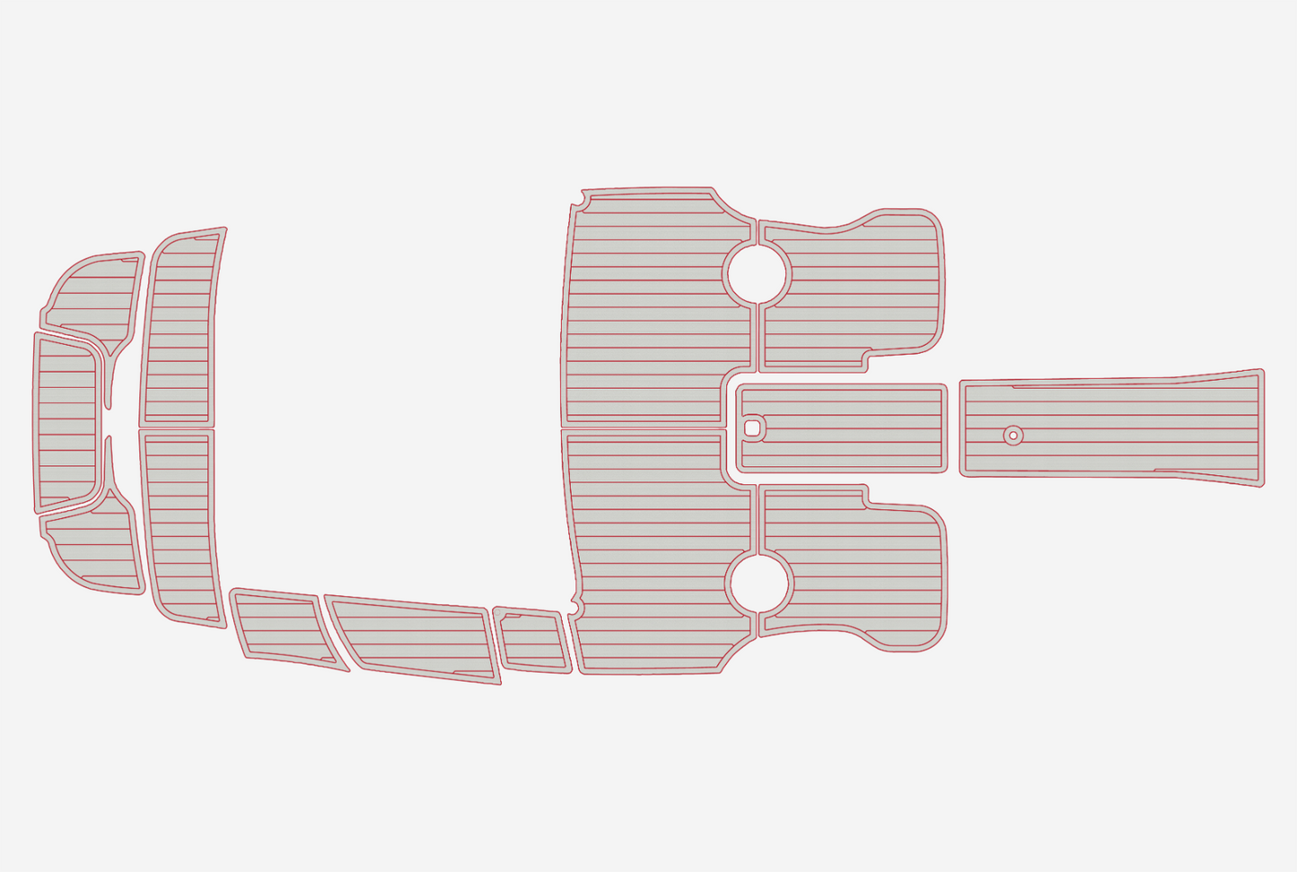 2010-2016 Cobalt 210 WSS Cockpit Swim platform bow 1/4"6mm EVA foam fuax floor