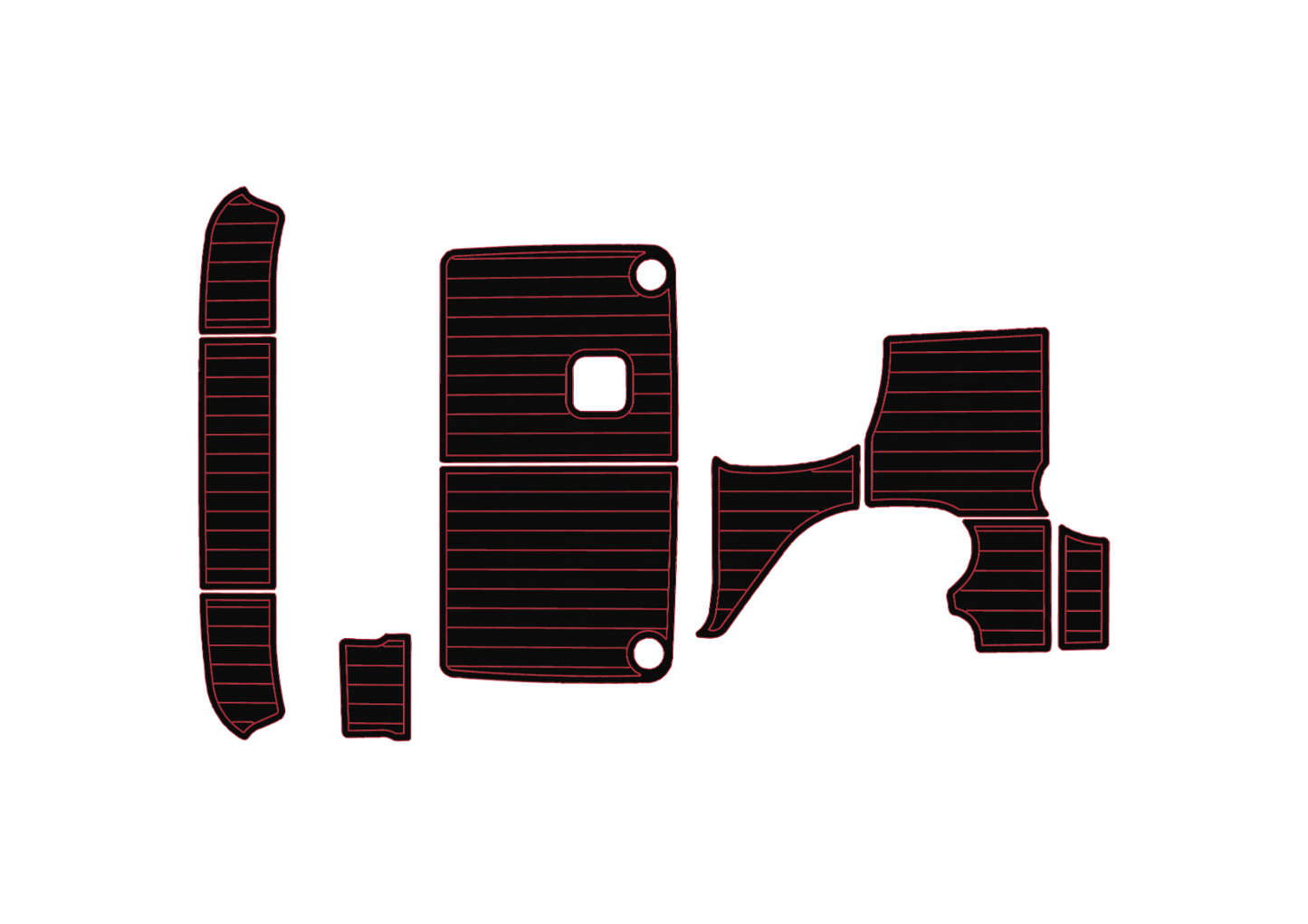 2000-2002 Bayliner 2455 Cockpit Swim platform 1/4" 6mm EVA faux teak mat Floor