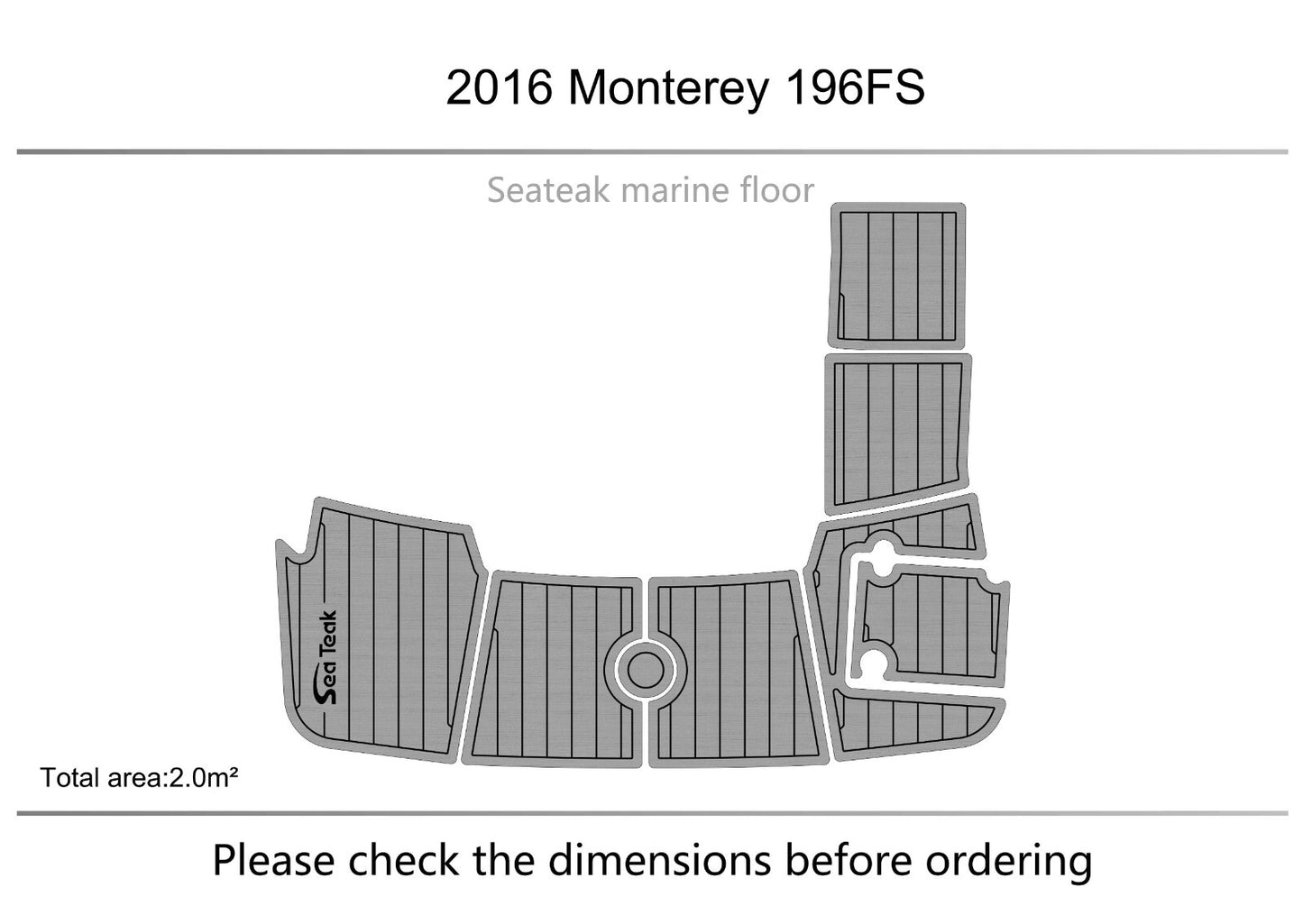 2016 Monterey 196FS swim platform 1/4" 6mm EVA Foam FAUX Teak deck floor