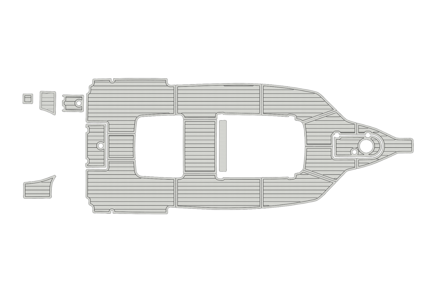2015-2021 Tidewater 280 CC Cockpit 1/4"6mm EVA foam Faux teak marine mat floor