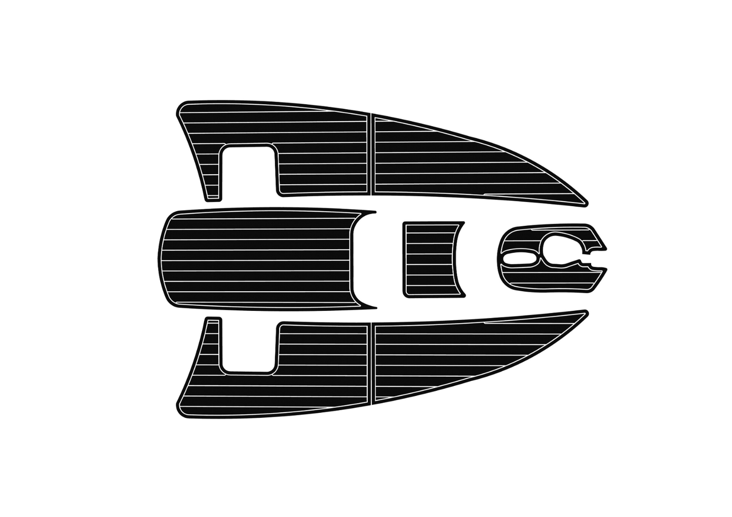 2000-2009 Bayliner 2855 Upper Deck Cockpit 1/4" 6mm EVA faux teak mat floor