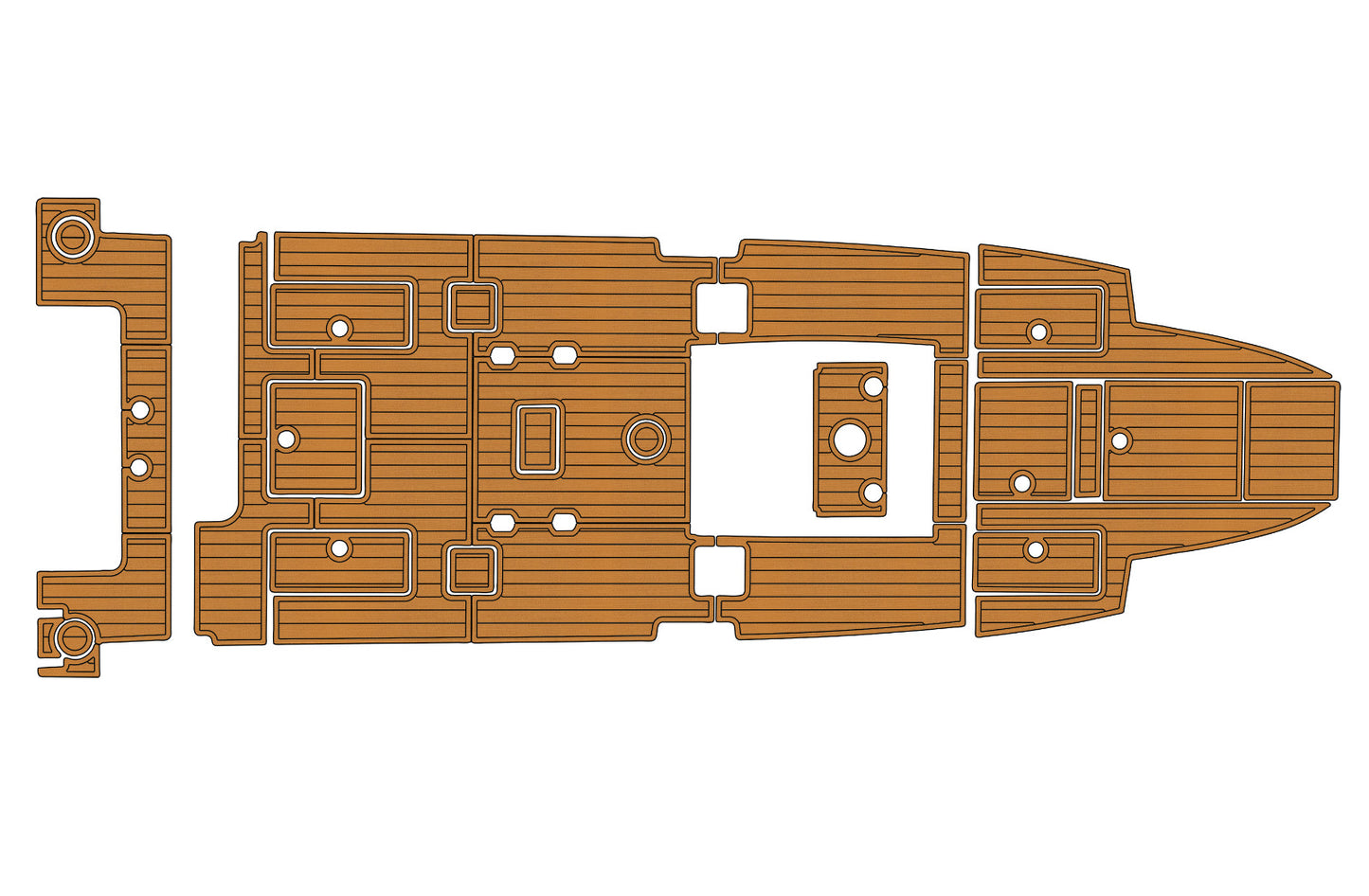 2007-2008 Contender 27 Open Cockpit Swim Platform 1/4" 6mm EVA Teak Deck floor