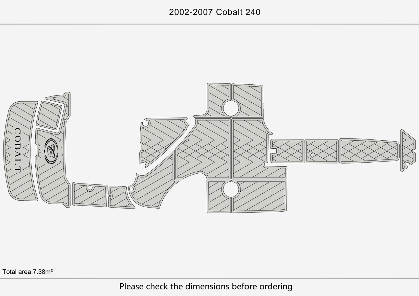2002-2007 COBALT 240 Cockpit Swim platform 1/4"6mm EVA foam floor