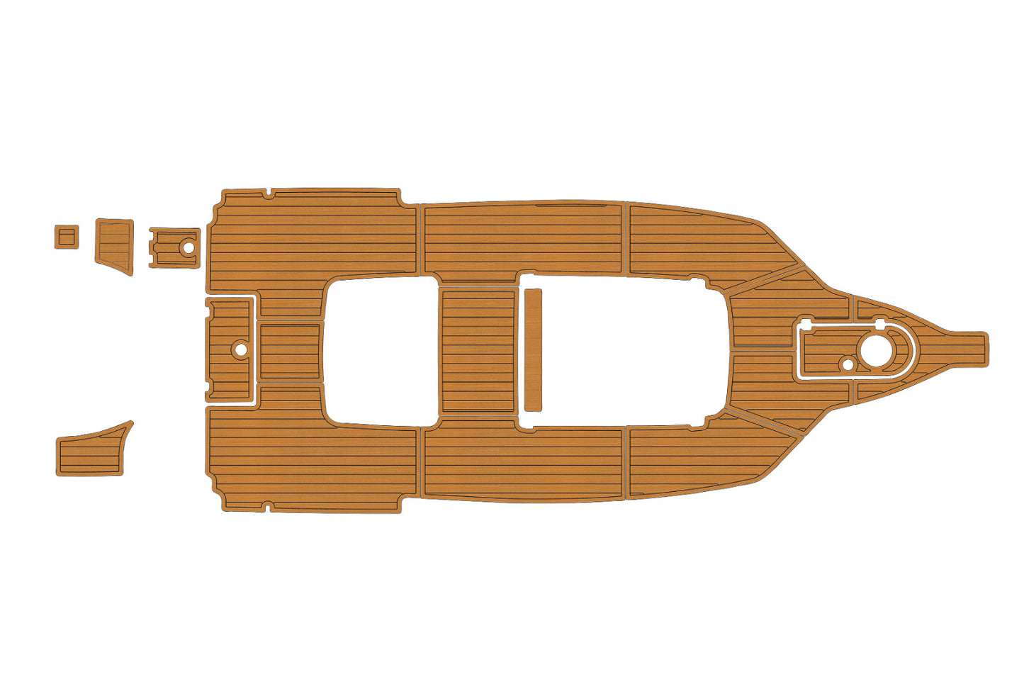 2015-2021 Tidewater 280 CC Cockpit 1/4"6mm EVA foam Faux teak marine mat floor