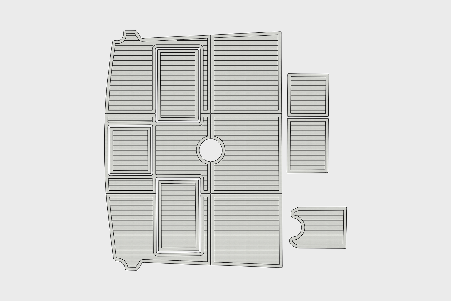 1989-1991 Buddy Davis 47 SF Cockpit 1/4"6mm EVA Foam carpet marine floor